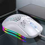 YINDIAO G7 Wired Gaming Mouse 7200DPI RGB Backlight Computer Mouse Honeycomb Hollow Mice for Computer Laptop PC Gamer
