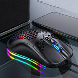 YINDIAO G7 Wired Gaming Mouse 7200DPI RGB Backlight Computer Mouse Honeycomb Hollow Mice for Computer Laptop PC Gamer